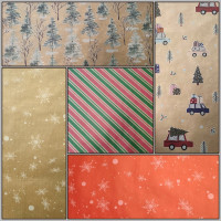 Бумага крафт новогодняя