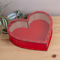 Деревянная коробка сердце 27 см