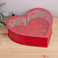 Деревянная коробка сердце 27 см