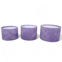 Коробки картонные однотонные бархатные D17.5, D15.5, D14 см (комплект 3 шт.)